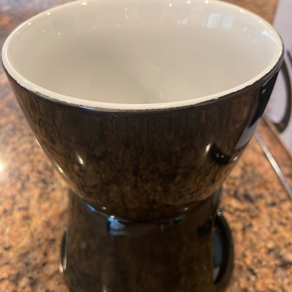 Maxwell & Williams Clique 3 pc black & white fondue pot - only 1 fondue fork - Picture 5 of 7